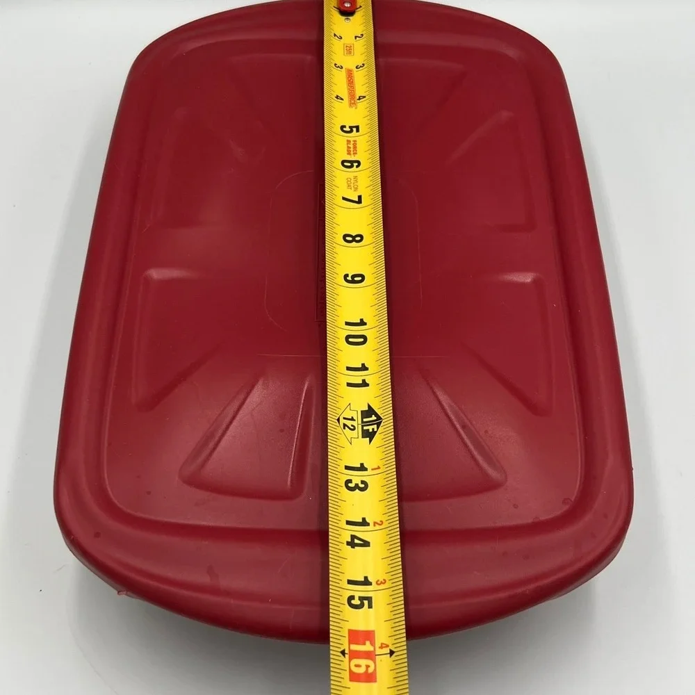 Anchor Hocking Baking Dish Unisex 3Qt Red Very Good Glass Casserole Lid ZLID1049